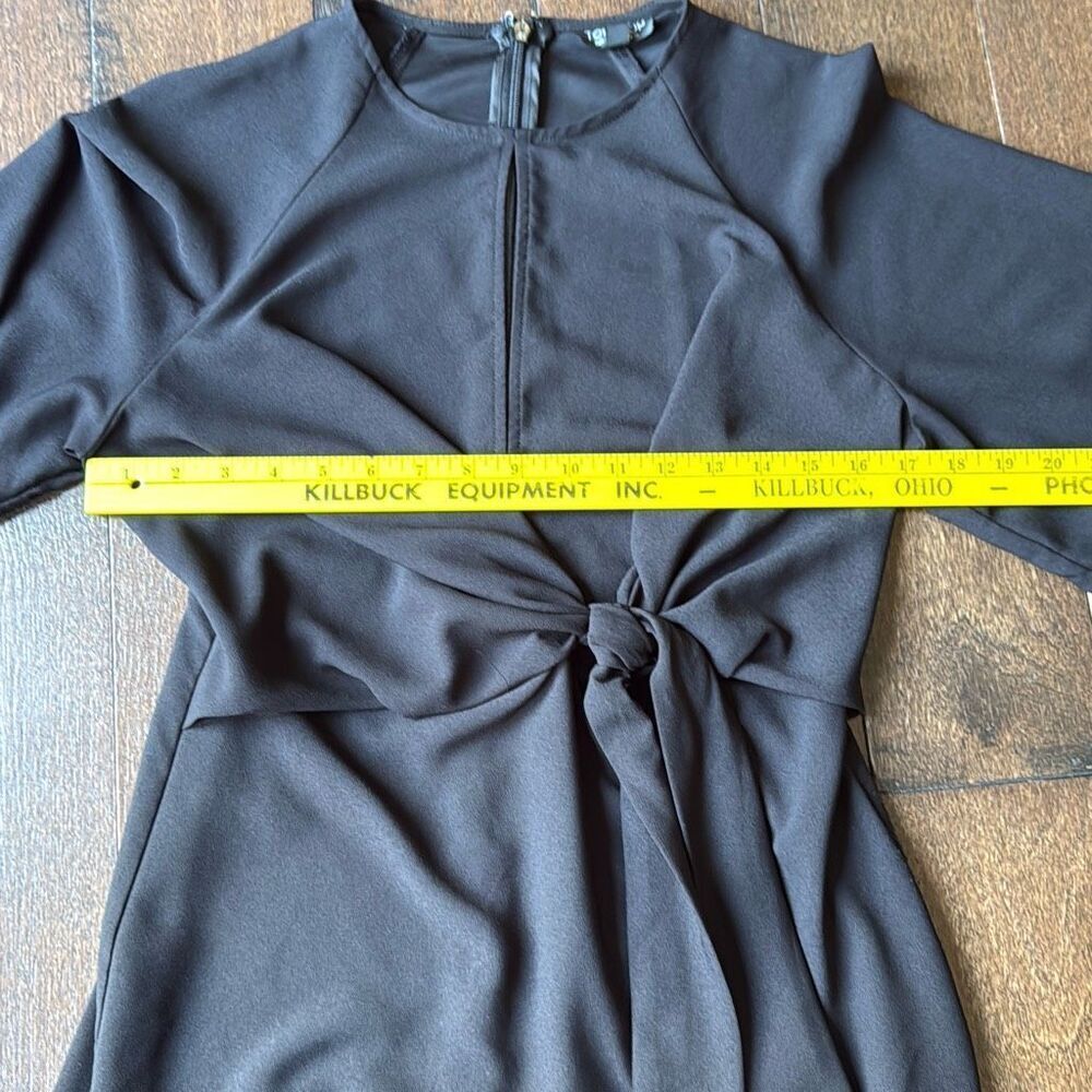 Topshop Nordstrom women’s keyhole tie front mini dress size 6 black party event - Picture 9 of 10